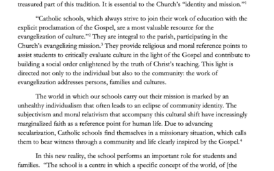 Pastoral Letter on Catholic Schools (2025)