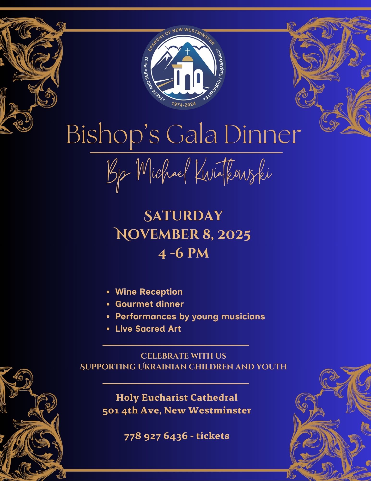 Bishop’s Gala Dinner — November 8 in the Holy Eucharist Cathedral
